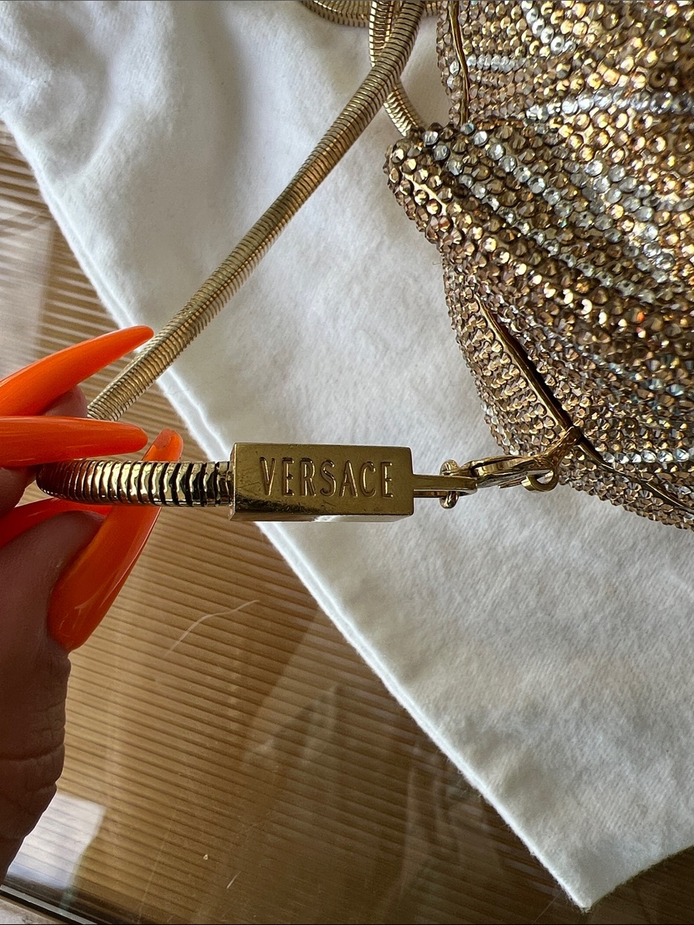 Versace Gold Medusa Mini Bag with Chain - Picture 5 of 11